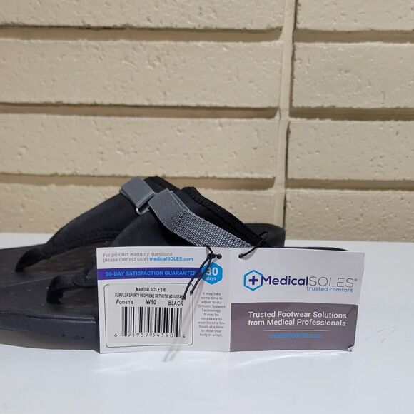 Women's Orthotic Arch Support Black & Gray Flip Flop Sandals – Size 10, NWTs - Picture 6 of 8